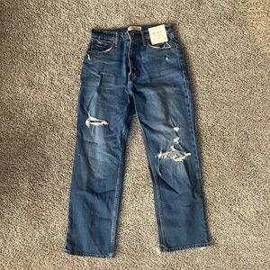 Abercrombie High Rise Ankle Straight Leg Jeans